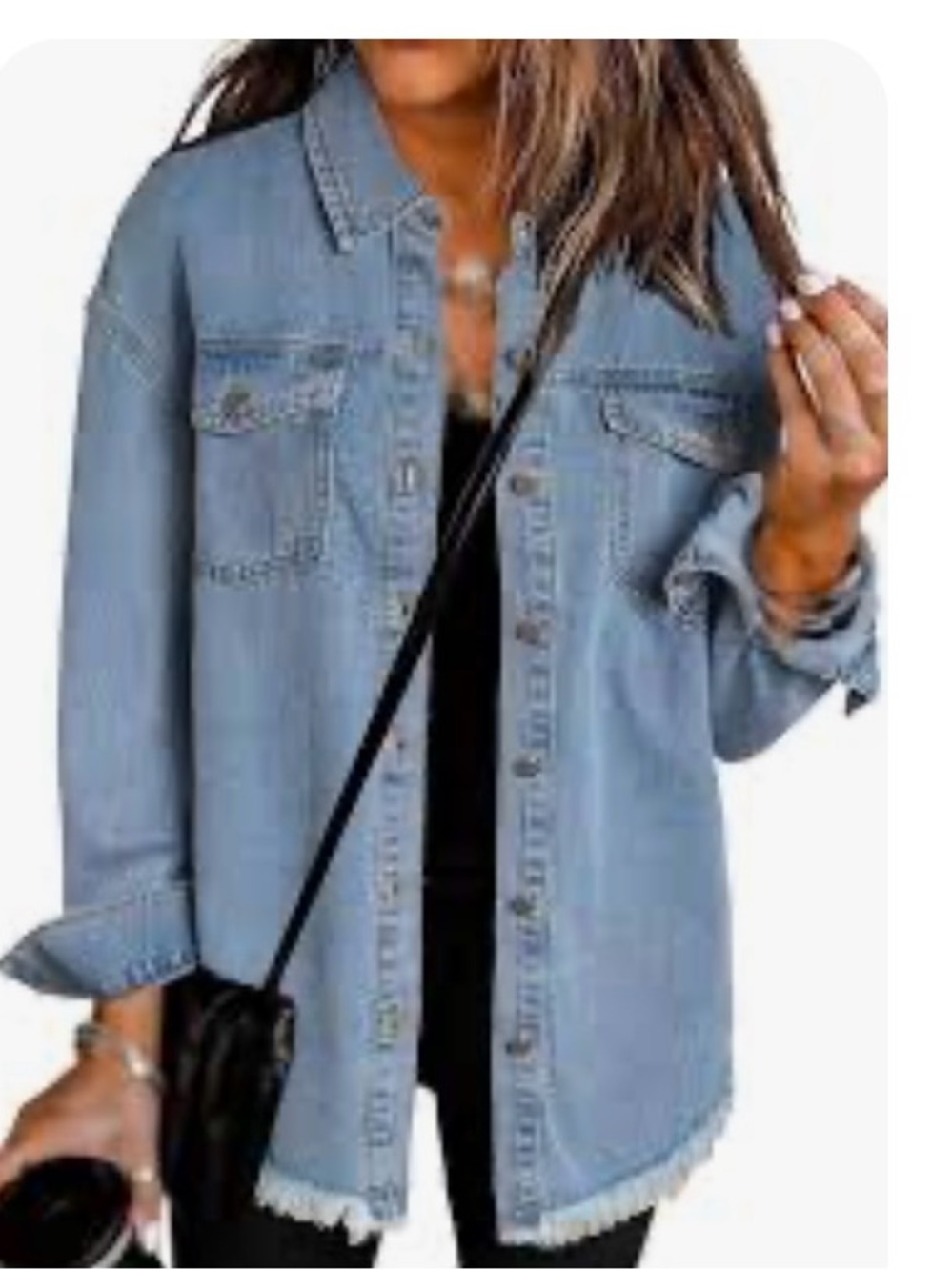 Topshop Light Blue Denim Button-Up Jacket